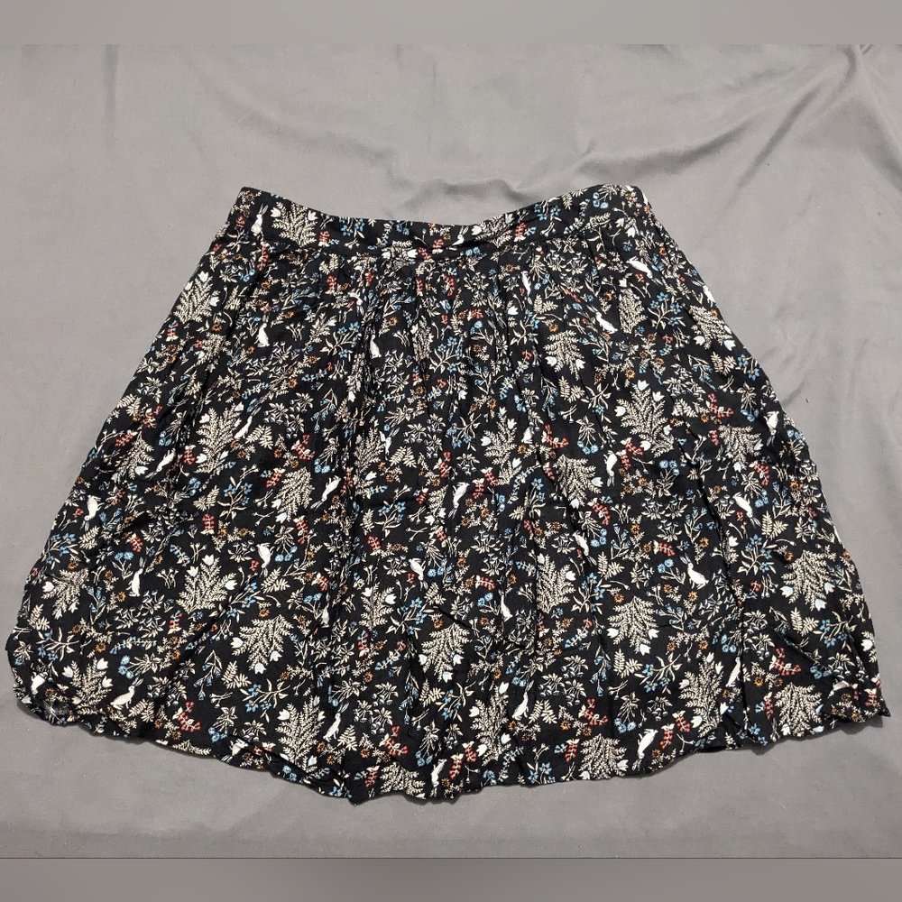 Old Navy Whimsical Black Floral Skirt